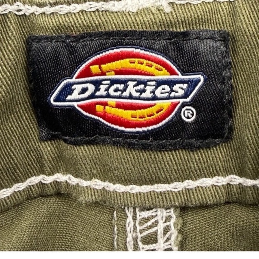 Dickies Carpenter Shorts Womens 25‎ Army Green Contrast Stitch Workwear - Picture 3 of 8